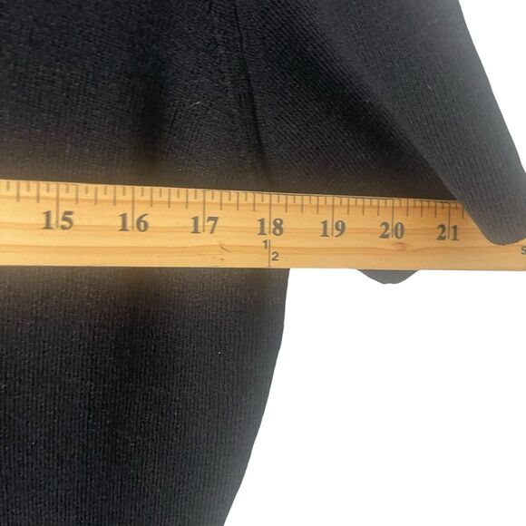 AKA Eddie Bauer Vintage 90s Size Large Black 100% Wool Santana Knit Dress - Picture 8 of 10